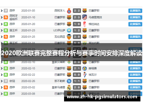 2020欧洲联赛完整赛程分析与赛事时间安排深度解读