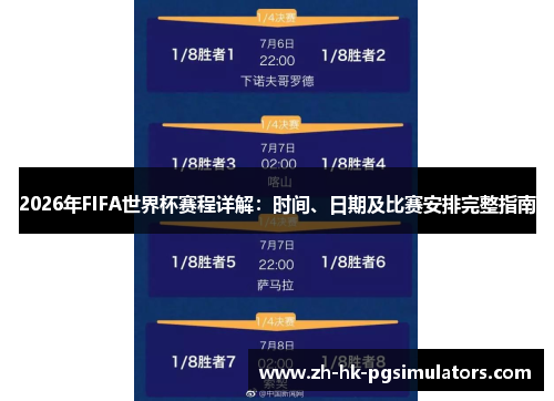 2026年FIFA世界杯赛程详解：时间、日期及比赛安排完整指南