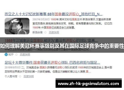 如何理解美冠杯赛事级别及其在国际足球竞争中的重要性